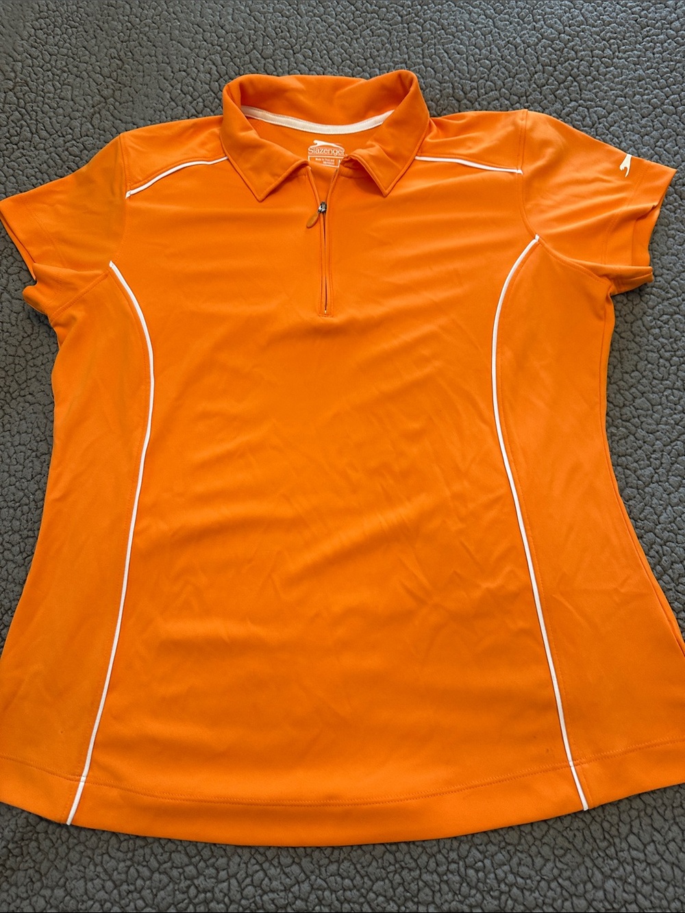 Slazenger Orange Women's Short-Sleeve Golf Polo with White Piping
